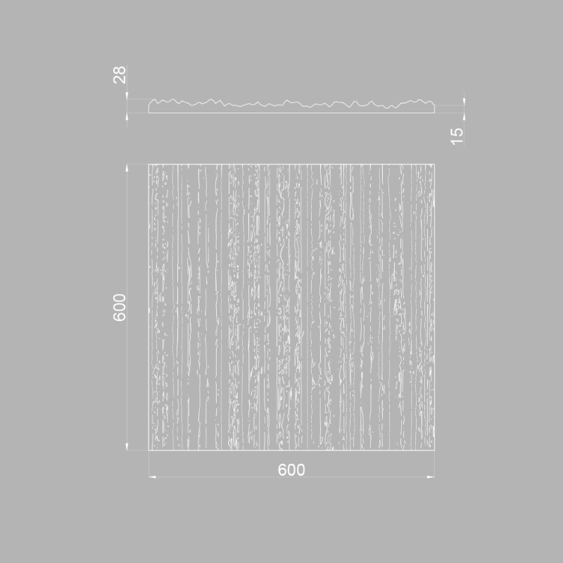 3D Дизайнерская панель из гипса CRAFT 600x600 мм, 0.36 м2